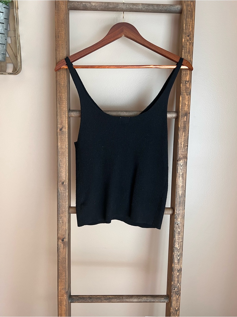a new day Black Ribbed V-Neck Tank - Picture 5 of 6
